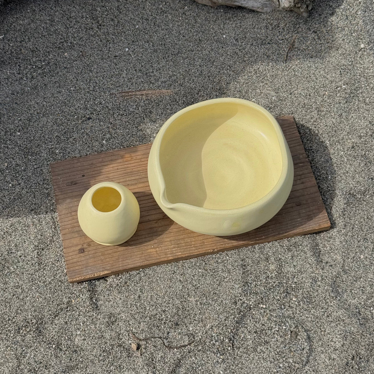 Organic Butter Chawan + Chasen Stand Set