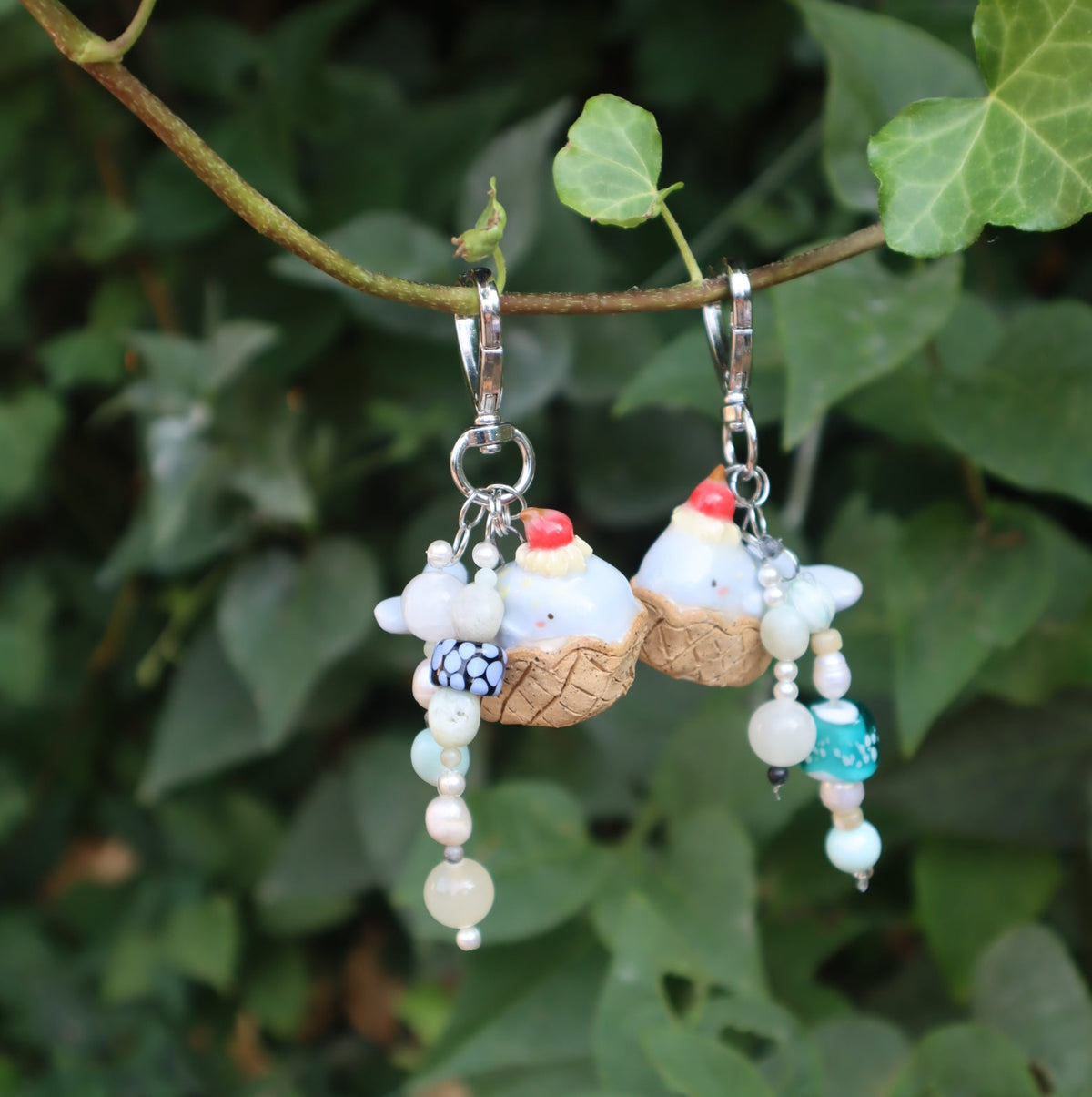 Blue Whale Sundae Keychain