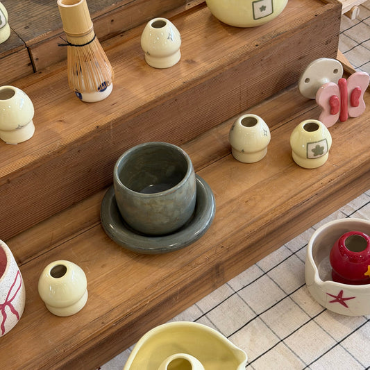 Moss and Stone Cup + Coaster Set